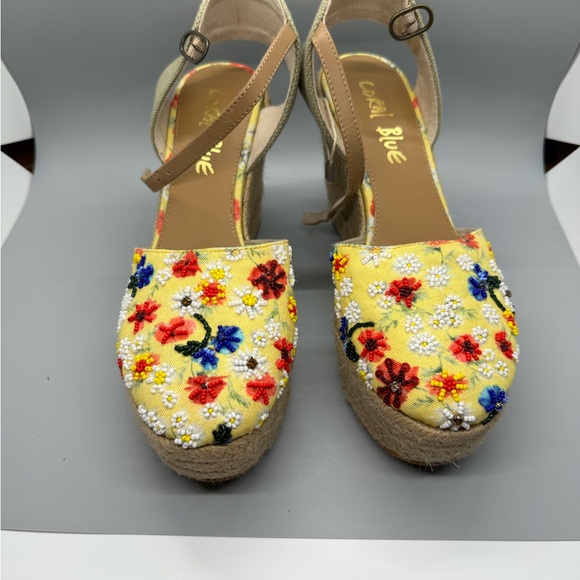 CORAL BLUE ESPADRILLES WEDGES size 39 /8.5 - Picture 4 of 7